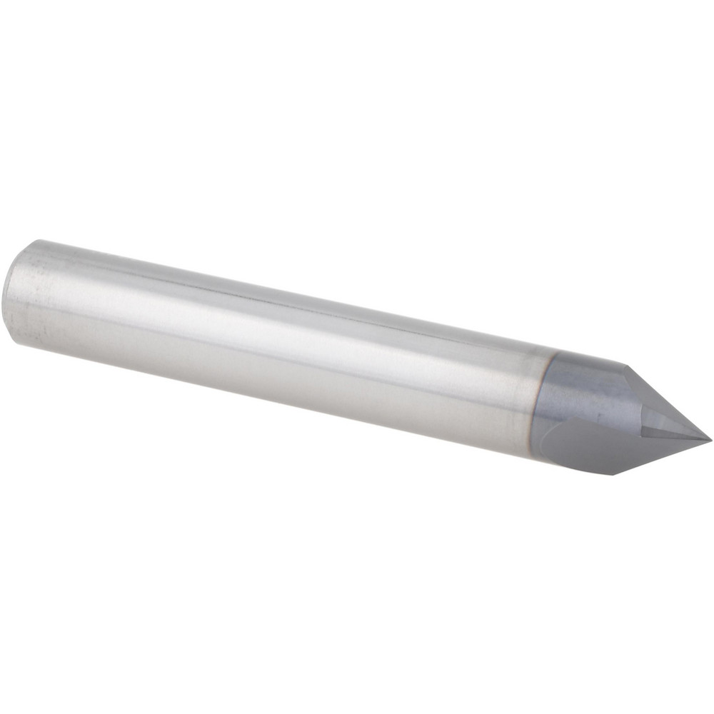 Accupro Chamfer Mill: 3/8" Dia, 3/8" Shank Dia, 90 deg, 2 Flute, Solid Carbide, Single End - EM99943858