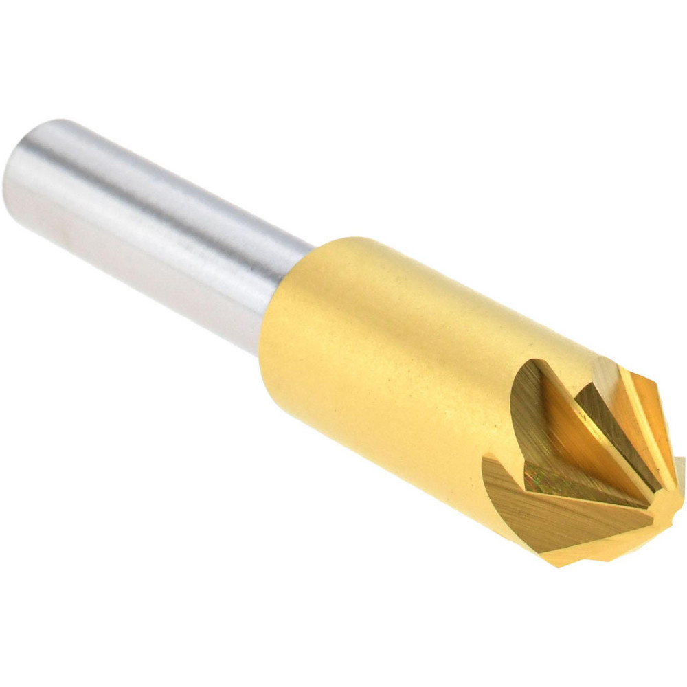 Melin Tool Countersink: 3/8" Head Dia, 82.00 deg Included Angle, 6 Flute, Cobalt Steel, Right Hand Cut - 18207