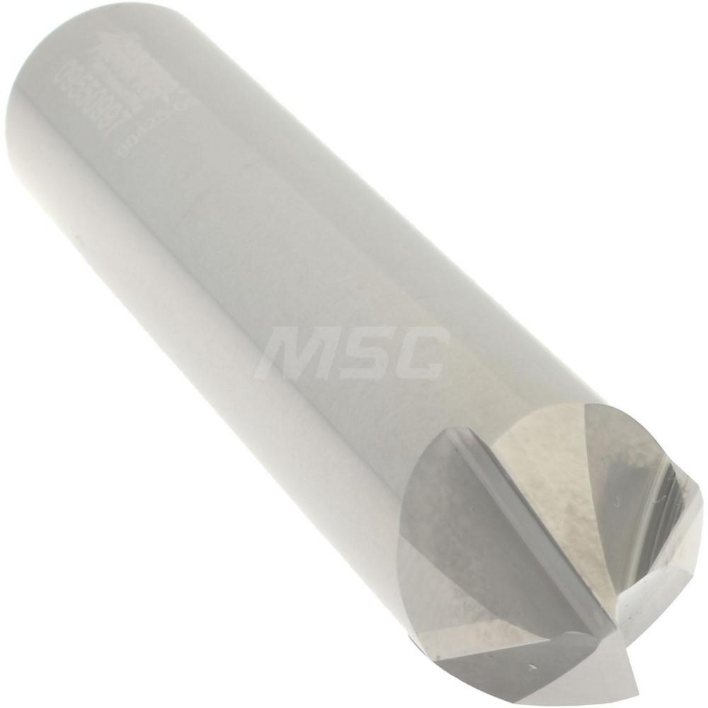Accupro Chamfer Mill: 1/2" Dia, 1/2" Shank Dia, 90 deg, 4 Flute, Solid Carbide, Single End - 2500018
