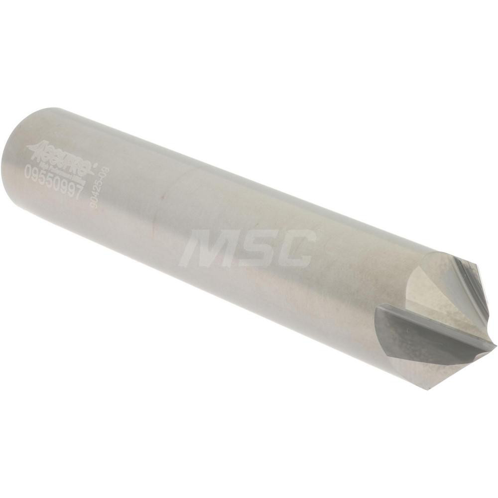Accupro Chamfer Mill: 1/2" Dia, 1/2" Shank Dia, 90 deg, 4 Flute, Solid Carbide, Single End - 2500018