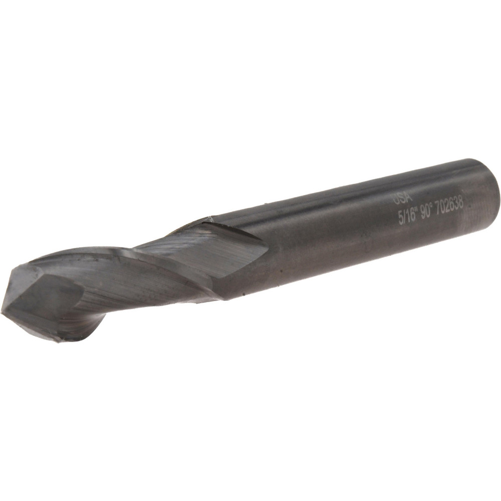 Helical Solutions Chamfer Mill: 5/8" Dia, 5/8" Shank Dia, 90 deg, 4 Flute, Solid Carbide, Single End - 84786