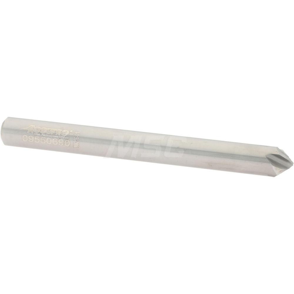 Helical Solutions Chamfer Mill: 5/8" Dia, 5/8" Shank Dia, 90 deg, 4 Flute, Solid Carbide, Single End - 84786