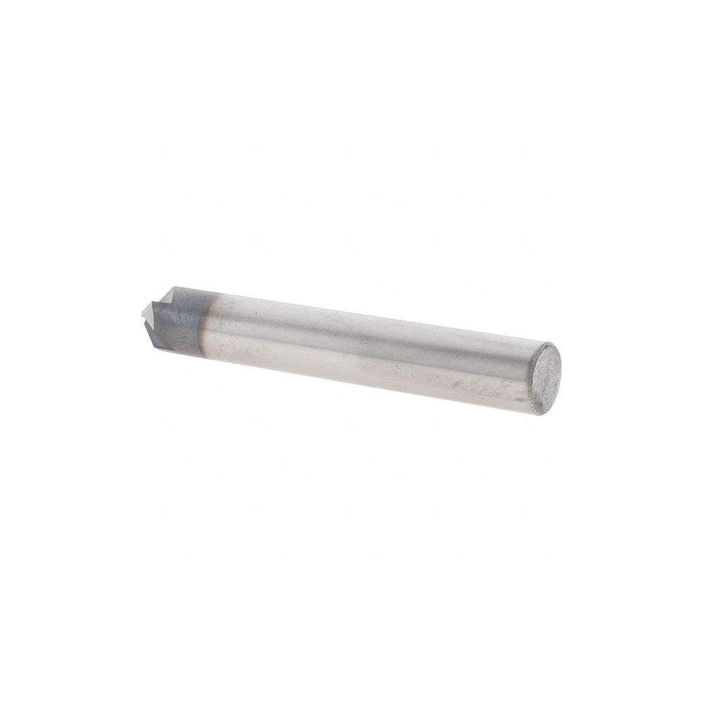 Made in USA Chamfer Mill: 3/8" Dia, 3/8" Shank Dia, 90 deg, 4 Flute, Solid Carbide, Single End - 34820-85-D