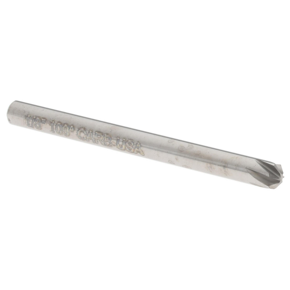 M.A. Ford® Countersink: 1/8" Head Dia, 90.00 deg Included Angle, 6 Flute, Solid Carbide, Right Hand Cut - 78012503