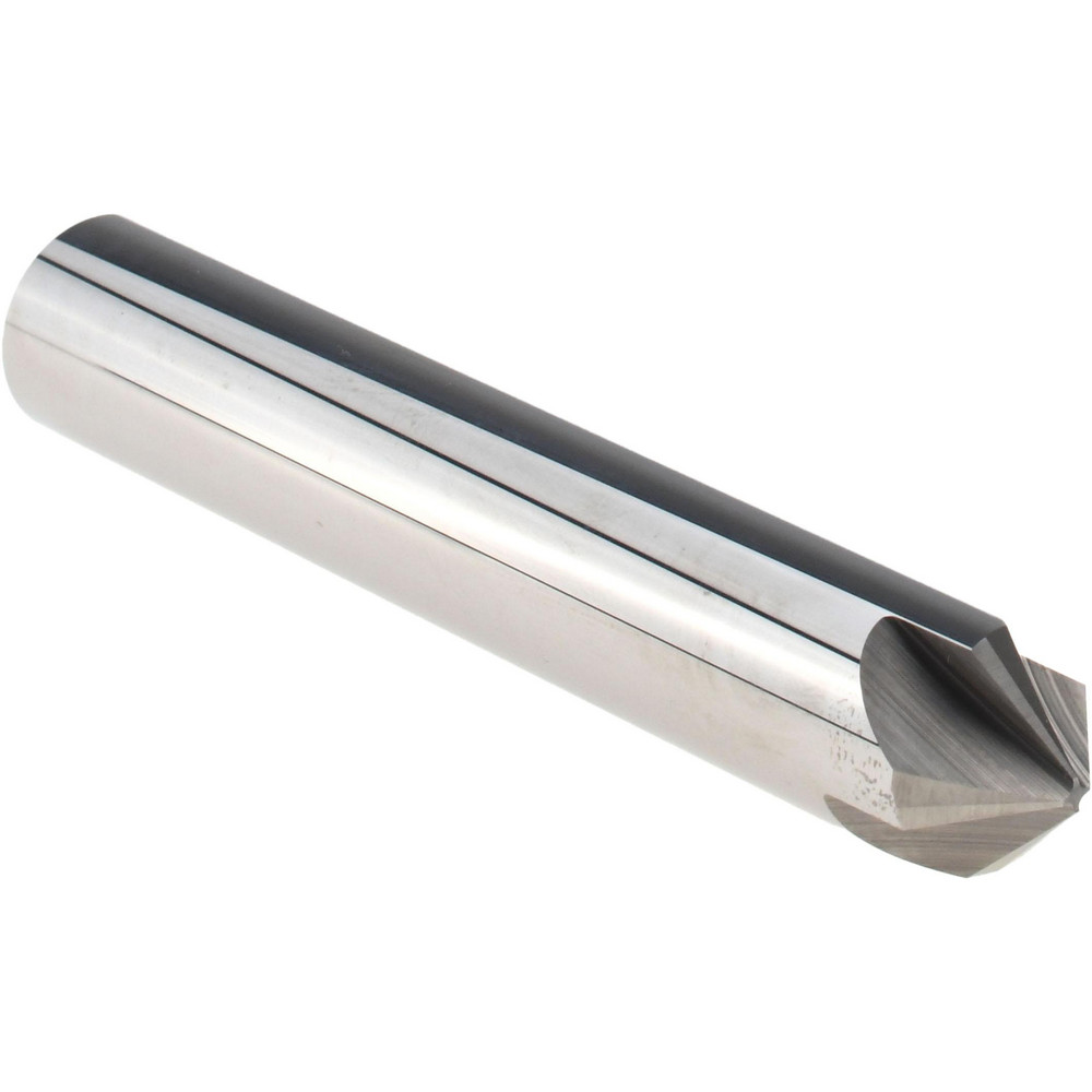 Harvey Tool Chamfer Mill: 1/2" Dia, 1/2" Shank Dia, 90 deg, 4 Flute, Solid Carbide, Single End - 18345