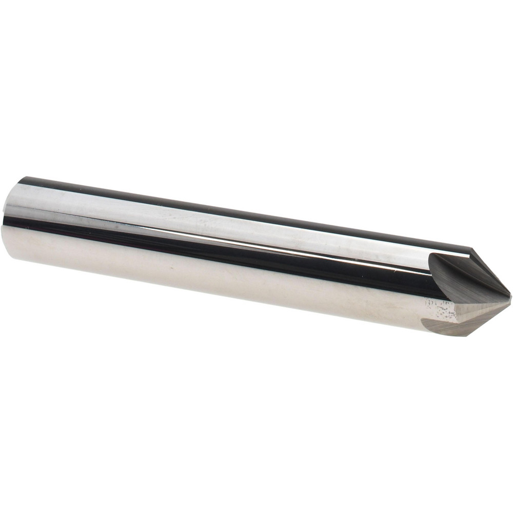 Harvey Tool Chamfer Mill: 1/2" Dia, 1/2" Shank Dia, 90 deg, 4 Flute, Solid Carbide, Single End - 18345