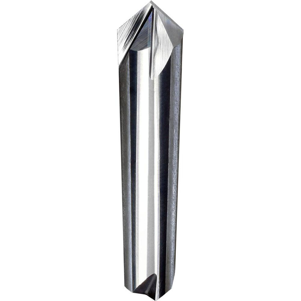Internal Tool Chamfer Mill: 3/16" Dia, 3/16" Shank Dia, 90 deg, 4 Flute, Solid Carbide, Double End - 64-1413-C