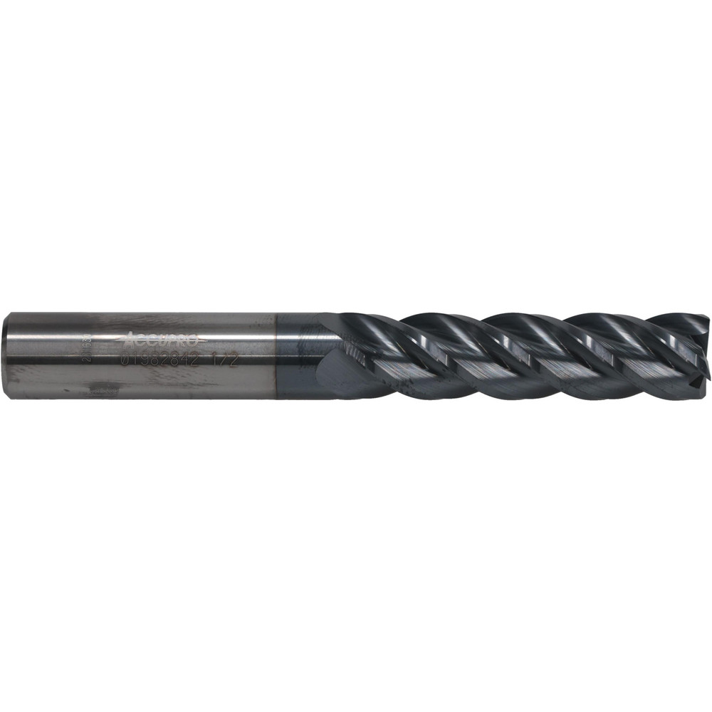 Accupro Chamfer Mill: 1/2" Dia, 1/2" Shank Dia, 90 deg, 4 Flute, Solid Carbide, Double End - 2500042