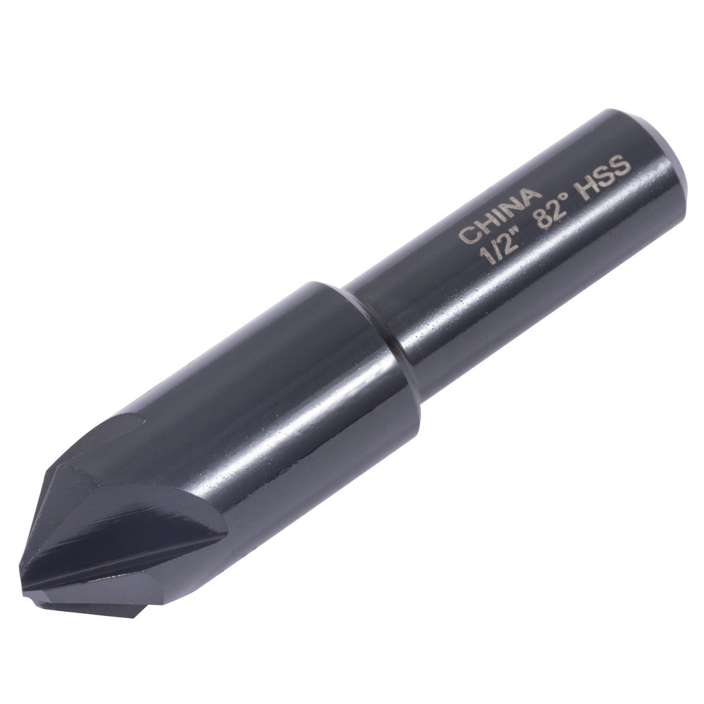 Hertel Countersink: 1/2" Head Dia, 82.00 deg Included Angle, 4 Flute, High-Speed Steel, Right Hand Cut - GX89336671