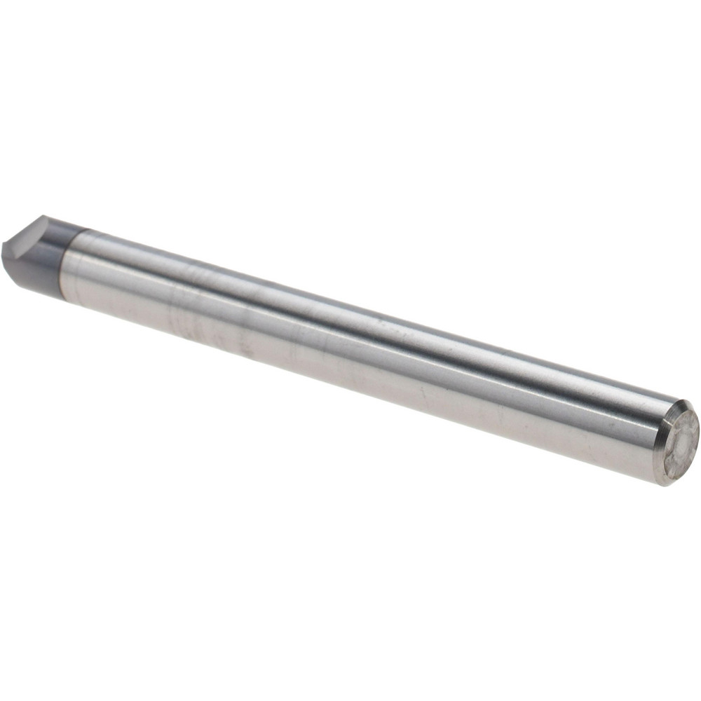 Harvey Tool Chamfer Mill: 1/4" Dia, 1/4" Shank Dia, 100 deg, 2 Flute, Solid Carbide, Single End - 47650-C3