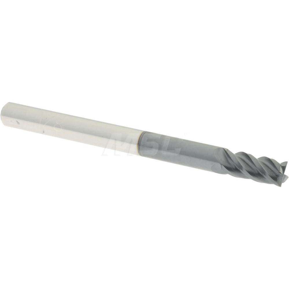 Made in USA Chamfer Mill: 1/8" Dia, 1/8" Shank Dia, 90 deg, 4 Flute, Solid Carbide, Single End - 36159