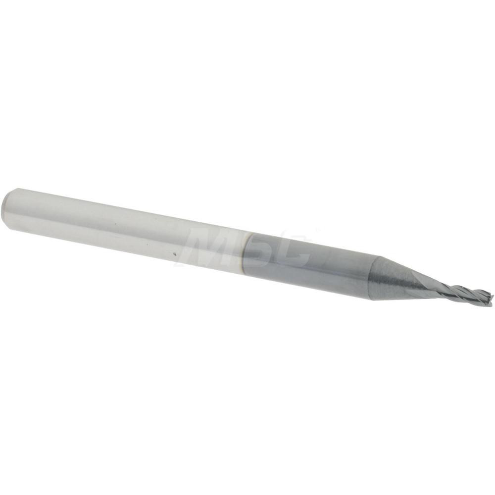Made in USA Chamfer Mill: 1/8" Dia, 1/8" Shank Dia, 90 deg, 4 Flute, Solid Carbide, Single End - 36159