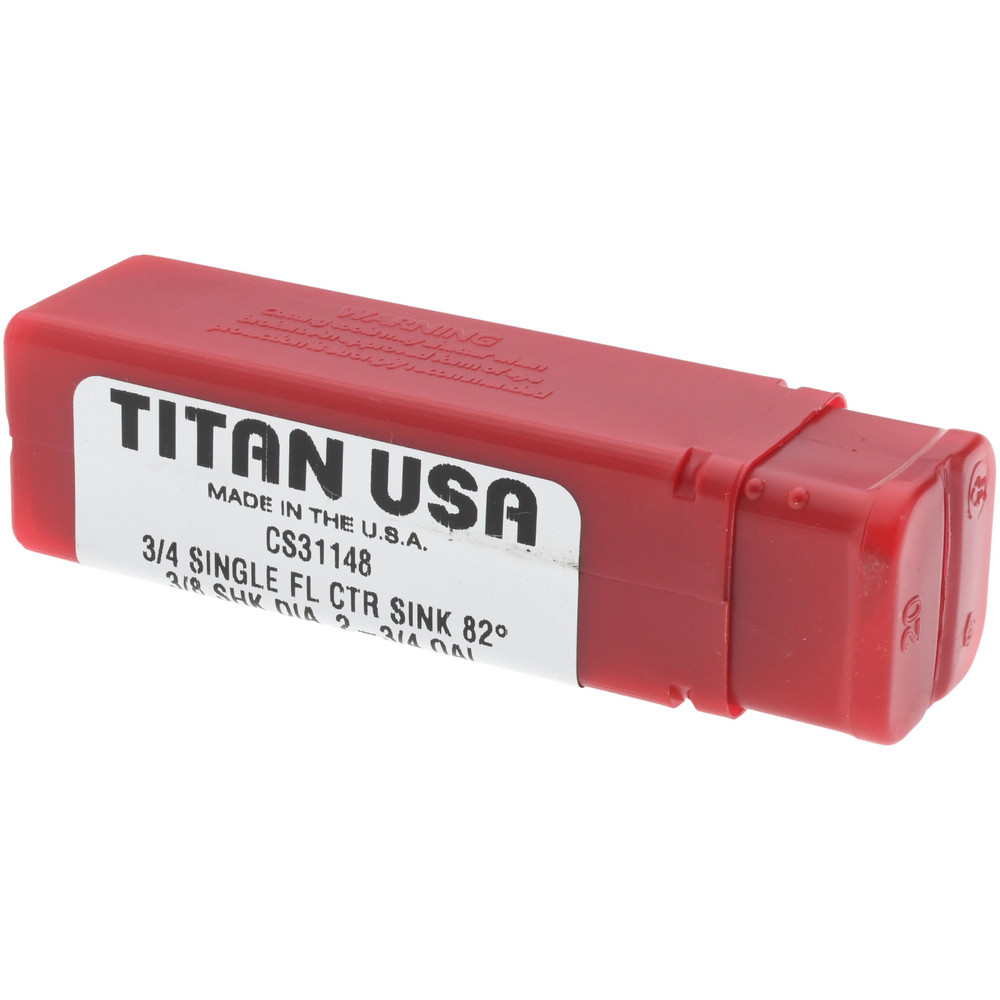 Titan USA Countersink: 3/4" Head Dia, 82.00 deg Included Angle, 1 Flute, Solid Carbide, Right Hand Cut - CS31148