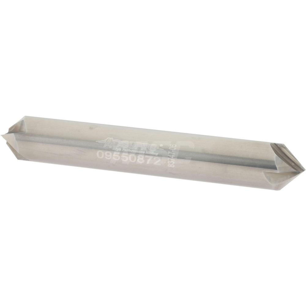 ProMax Chamfer Mill: 3/8" Dia, 3/8" Shank Dia, 60 deg, 4 Flute, Solid Carbide, Double End - 133-02420