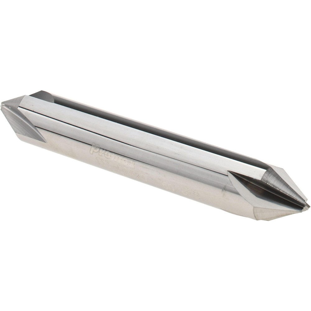 ProMax Chamfer Mill: 3/8" Dia, 3/8" Shank Dia, 60 deg, 4 Flute, Solid Carbide, Double End - 133-02420