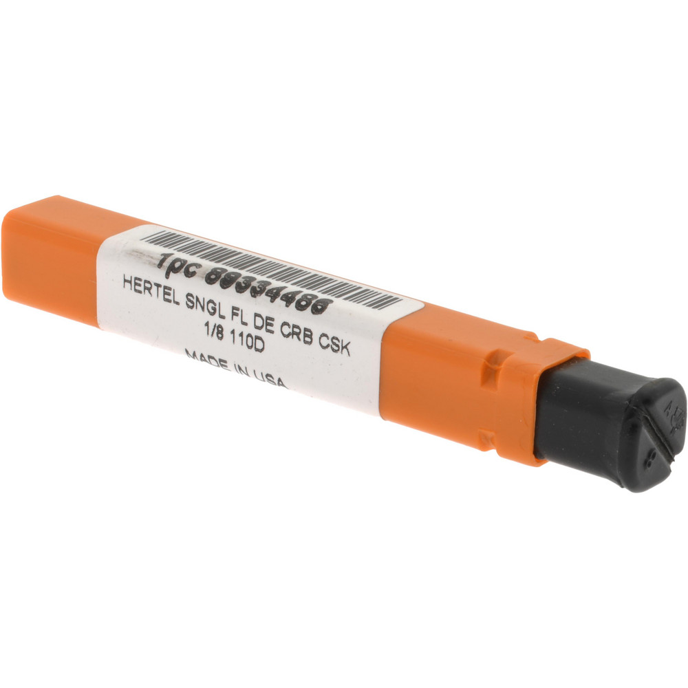 Hertel Countersink: 1/8" Head Dia, 110.00 deg Included Angle, 1 Flute, Solid Carbide, Right Hand Cut - 331-201090