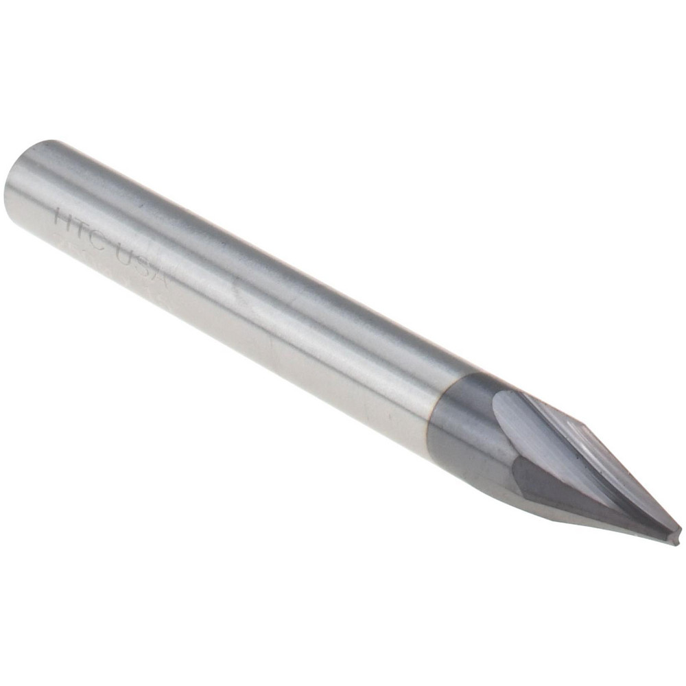 Harvey Tool Chamfer Mill: 1/4" Dia, 1/4" Shank Dia, 15 deg, 3 Flute, Solid Carbide, Single End - 18515-C3