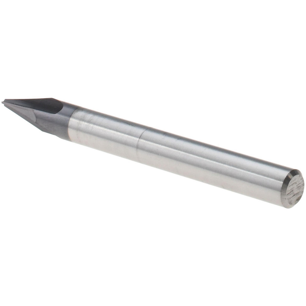 Harvey Tool Chamfer Mill: 1/4" Dia, 1/4" Shank Dia, 15 deg, 3 Flute, Solid Carbide, Single End - 18515-C3