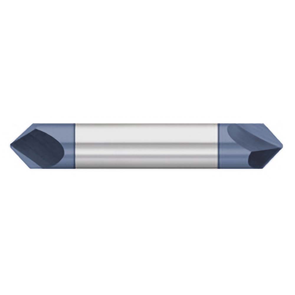 Titan USA Chamfer Mill: 1/2" Dia, 1/2" Shank Dia, 90 deg, 2 Flute, Solid Carbide, Double End - TC87981