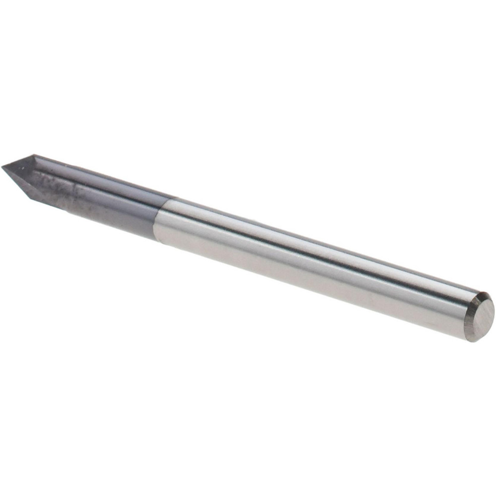 Harvey Tool Chamfer Mill: 1/8" Dia, 1/8" Shank Dia, 60 deg, 2 Flute, Solid Carbide, Single End - 900108-C3