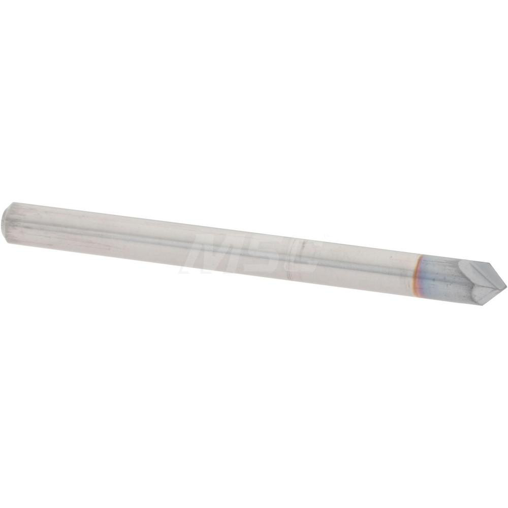 Harvey Tool Chamfer Mill: 1/8" Dia, 1/8" Shank Dia, 60 deg, 2 Flute, Solid Carbide, Single End - 900108-C3