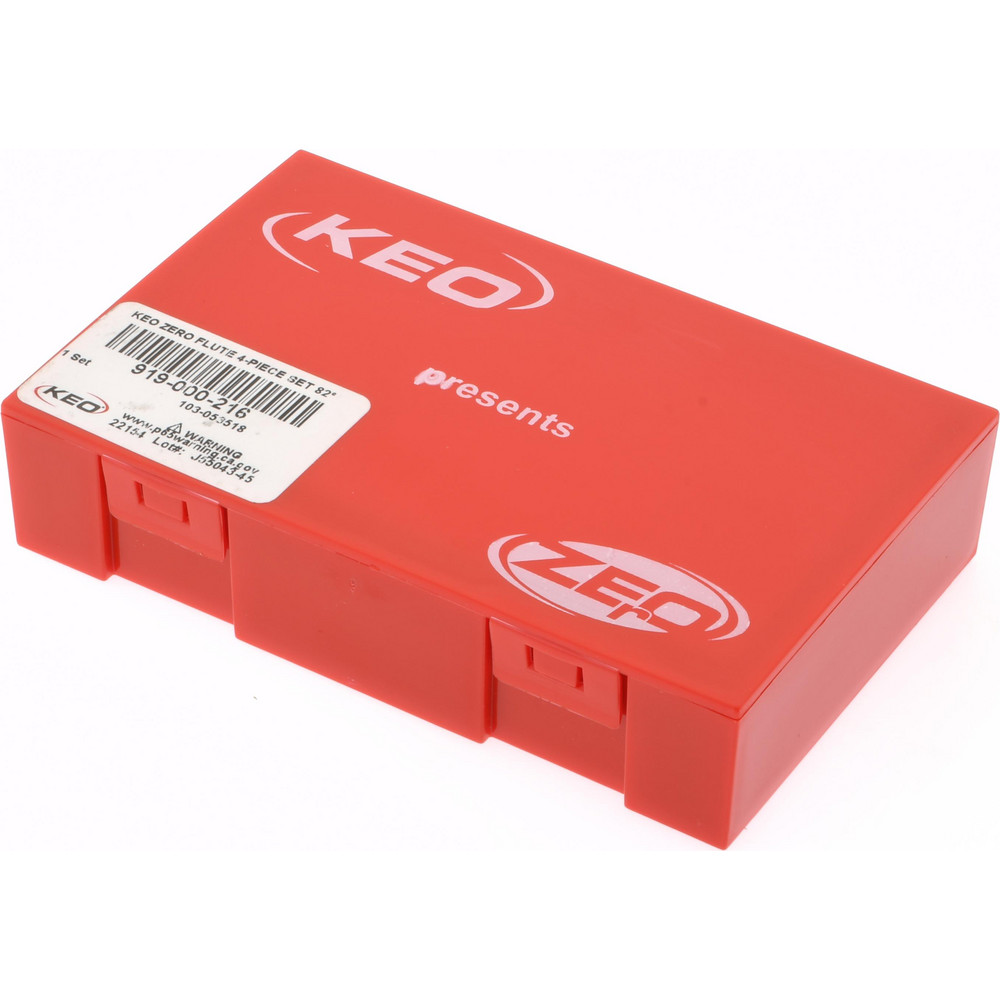Keo Countersink Set: 4 Pc, 5/16 to 5/8" Head Dia, 0 Flute, 82 deg Included Angle - 919-000-216