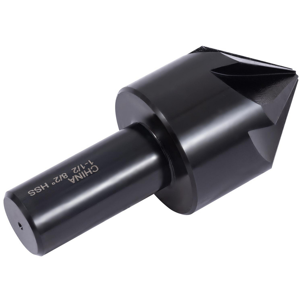 Hertel Countersink: 1-1/2" Head Dia, 82.00 deg Included Angle, 6 Flute, High-Speed Steel, Right Hand Cut - GX89330567