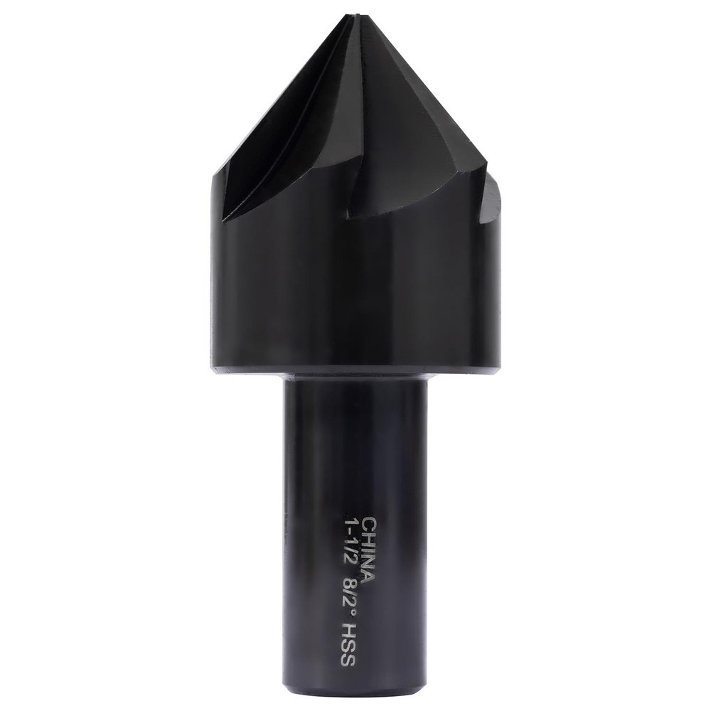 Hertel Countersink: 1-1/2" Head Dia, 82.00 deg Included Angle, 6 Flute, High-Speed Steel, Right Hand Cut - GX89330567