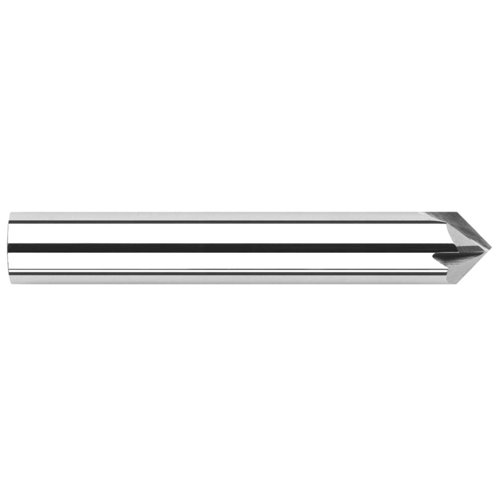Harvey Tool Chamfer Mill: 1/4" Dia, 1/4" Shank Dia, 70 deg, 3 Flute, Solid Carbide, Single End - 18535-C3