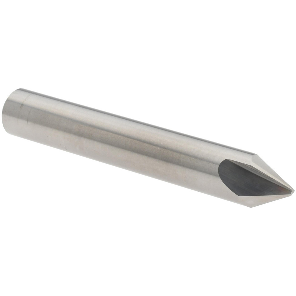 Harvey Tool Chamfer Mill: 3/16" Dia, 3/16" Shank Dia, 60 deg, 3 Flute, Solid Carbide, Single End - 916512