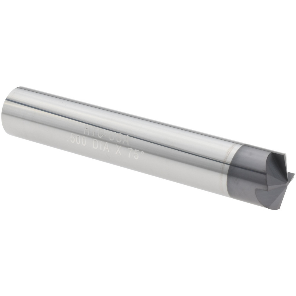 Harvey Tool Chamfer Mill: 1/2" Dia, 1/2" Shank Dia, 90 deg, 5 Flute, Solid Carbide, Single End - 908432-C3