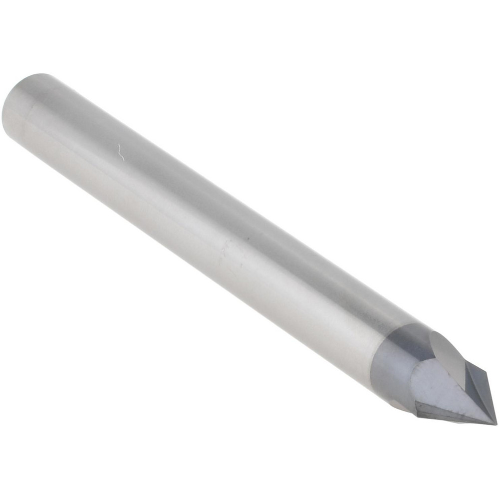 Accupro Chamfer Mill: 1/4" Dia, 1/4" Shank Dia, 60 deg, 2 Flute, Solid Carbide, Single End - EM99943854