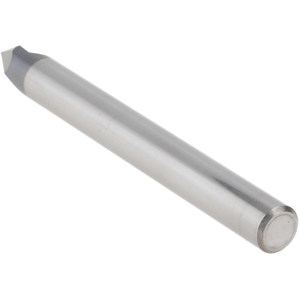 Accupro Chamfer Mill: 1/4" Dia, 1/4" Shank Dia, 60 deg, 2 Flute, Solid Carbide, Single End - EM99943854