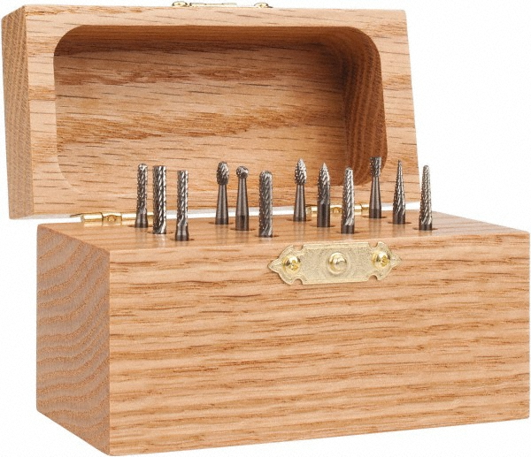 Value Collection Countersink Set: 9 Pc, 3/16 to 1" Head Dia, 1 Flute, 100 deg Included Angle - SC101009S