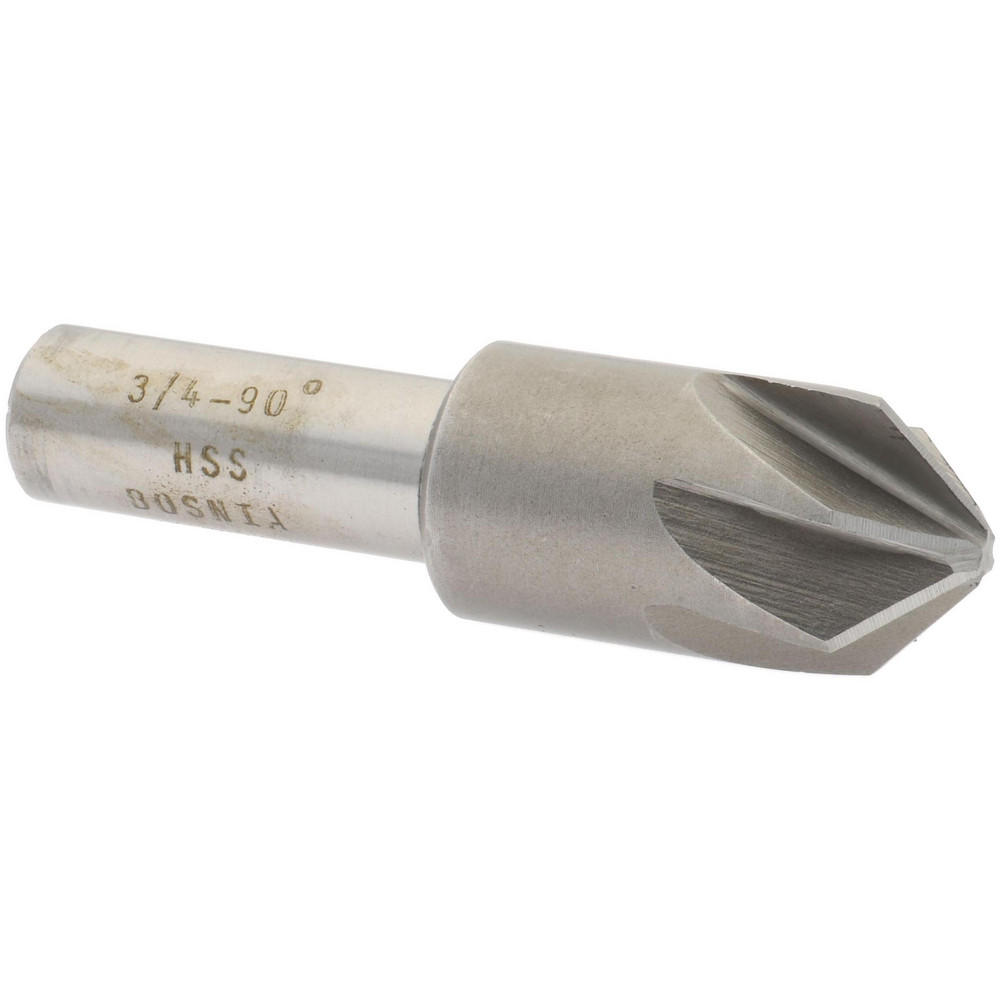 Hertel Countersink: 3/4" Head Dia, 90.00 deg Included Angle, 6 Flute, High-Speed Steel, Right Hand Cut - GX89331318