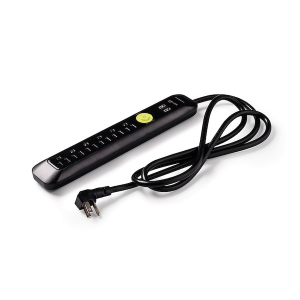 Easylife Tech 6 Outlet Power Strip Surge Protector 2 USB Port 1200 Joules 6 ft Cord - 0-2518-N