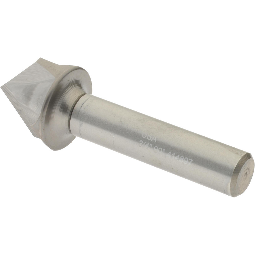 Hertel Chamfer Mill: 3/4" Dia, 3/8" Shank Dia, 90 deg, Cobalt, Single End - 19243