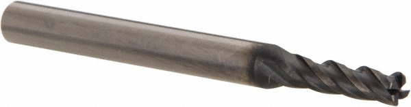 Harvey Tool Chamfer Mill: 3/32" Dia, 1/8" Shank Dia, 60 deg, 2 Flute, Solid Carbide, Single End - 52130