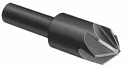 Made in USA Countersink: 1/2" Head Dia, 100.00 deg Included Angle, 6 Flute, High-Speed Steel, Right Hand Cut - 02435