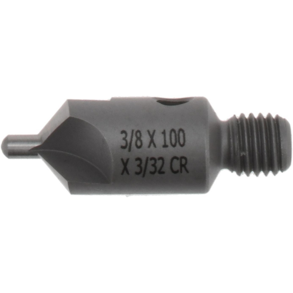 Made in USA 1-1/8" OAL, 3/8" Head Dia, 3 Flute, 100° Incl Angle, Integral Pilot, Adjustable Stop Countersink - 150-3-100-.0938