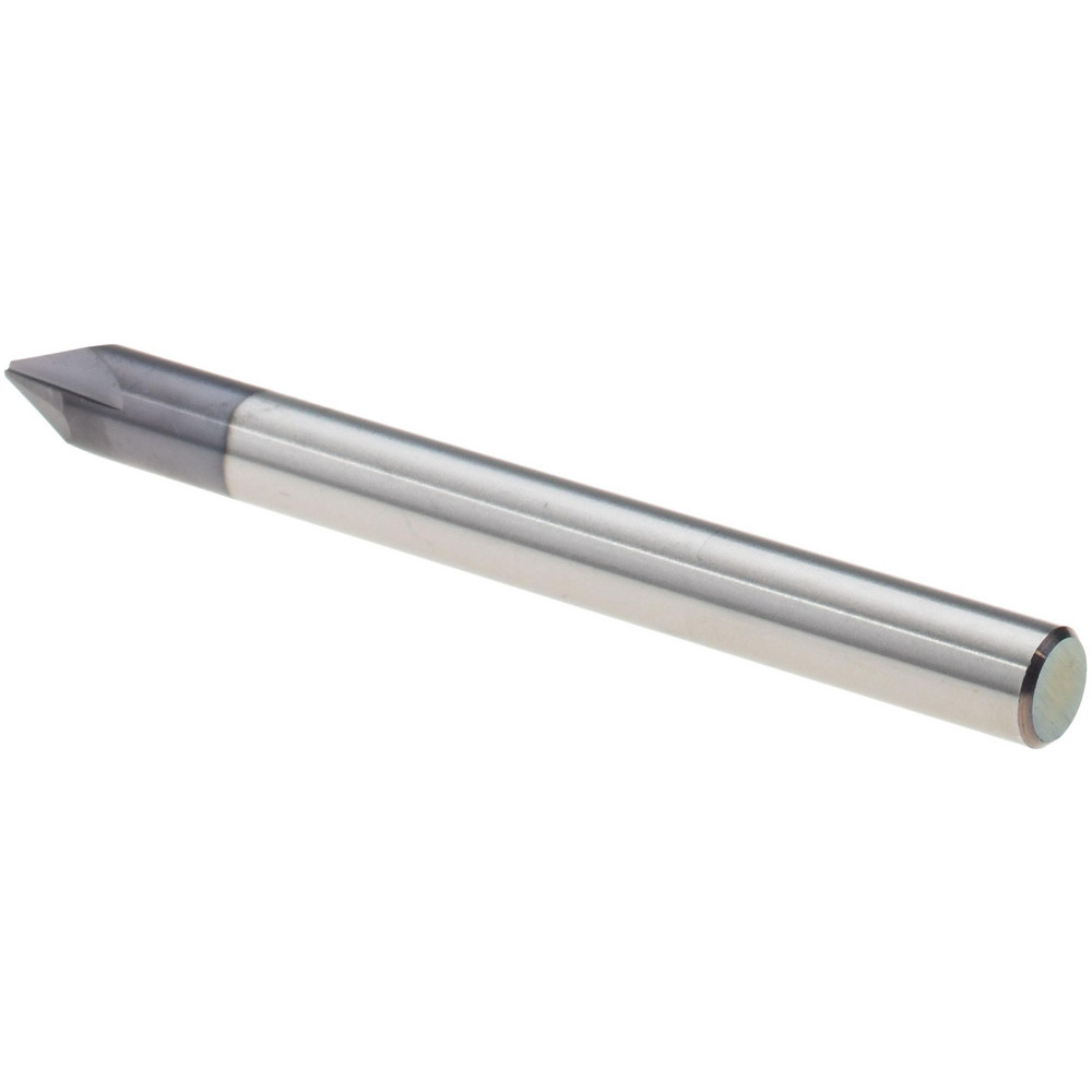 Harvey Tool Chamfer Mill: 3/16" Dia, 3/16" Shank Dia, 45 deg, 3 Flute, Solid Carbide, Single End - 978123-C3
