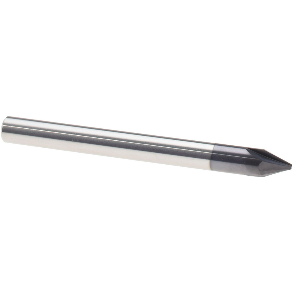 Harvey Tool Chamfer Mill: 3/16" Dia, 3/16" Shank Dia, 45 deg, 3 Flute, Solid Carbide, Single End - 978123-C3