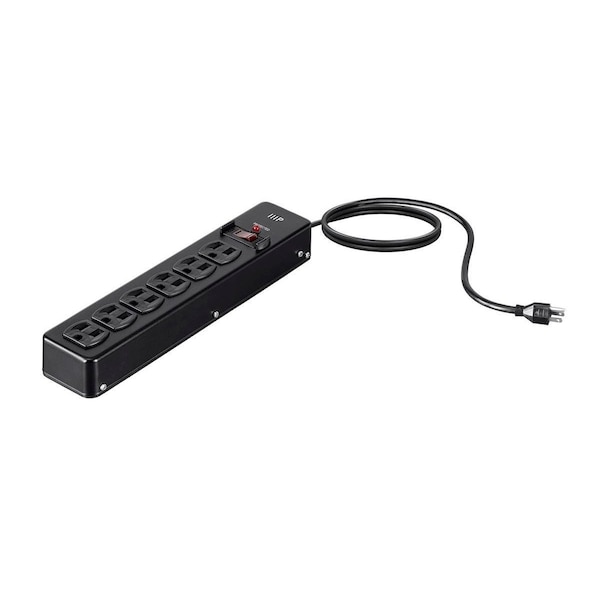 Monoprice Heavy Duty 6 Outlet Metal Surge Power Strip_ 540 Joules_ with 6ft Cord - 35098
