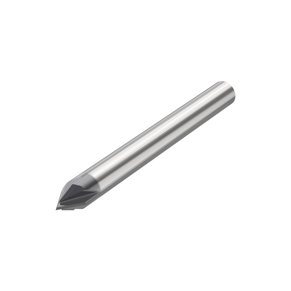 Seco Chamfer Mill: 3/8" Dia, 3/8" Shank Dia, 60 deg, 4 Flute, Solid Carbide, Single End - 17004749