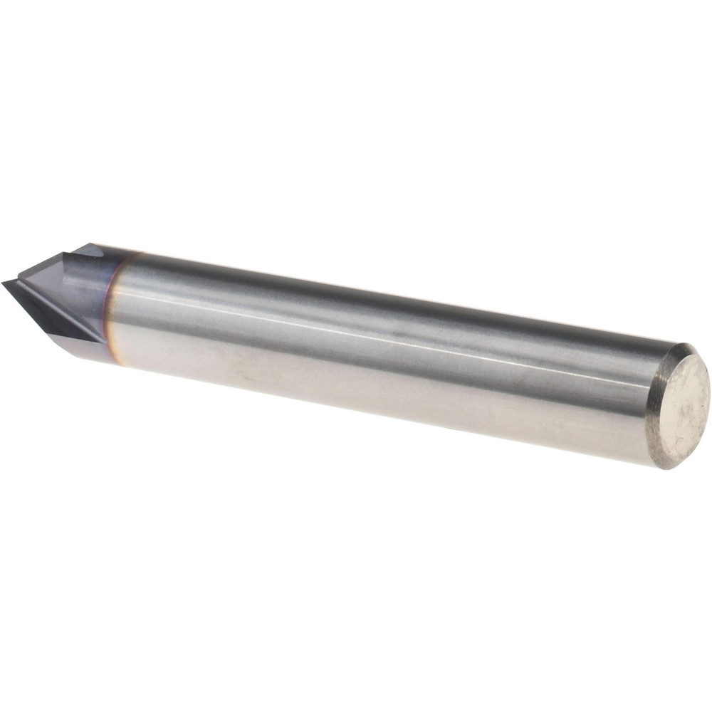 Seco Chamfer Mill: 3/8" Dia, 3/8" Shank Dia, 60 deg, 4 Flute, Solid Carbide, Single End - 17004749