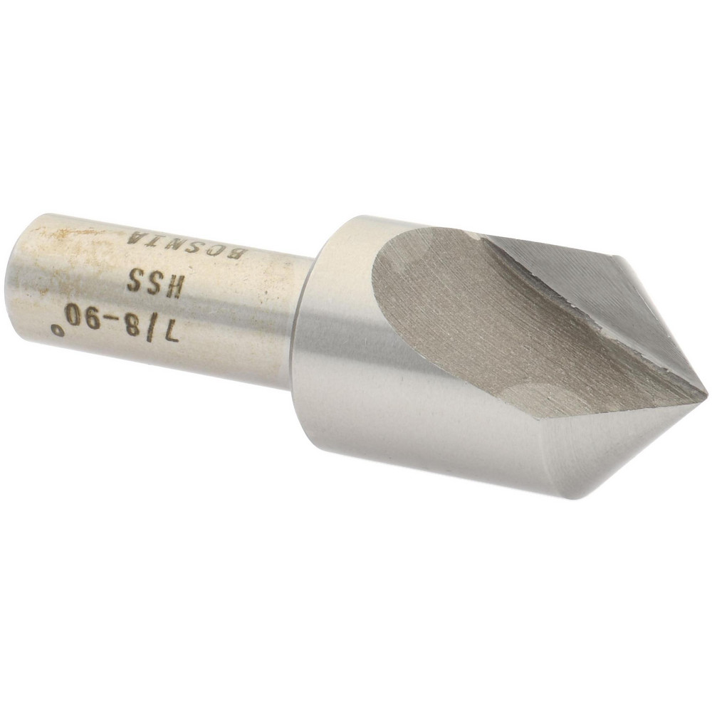 Made in USA Countersink: 3/8" Head Dia, 82.00 deg Included Angle, 6 Flute, High-Speed Steel, Right Hand Cut - 02394