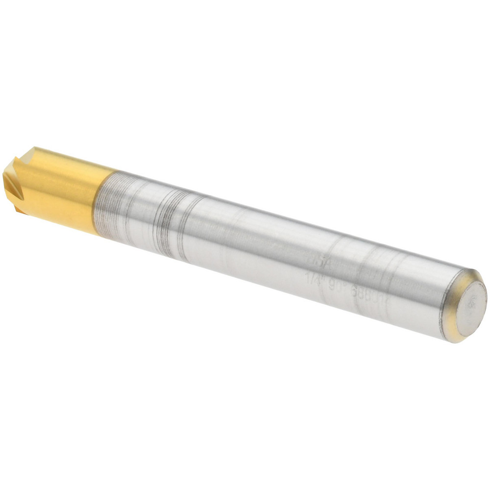 Melin Tool Countersink: 1/4" Head Dia, 90.00 deg Included Angle, 6 Flute, Cobalt Steel, Right Hand Cut - 18196