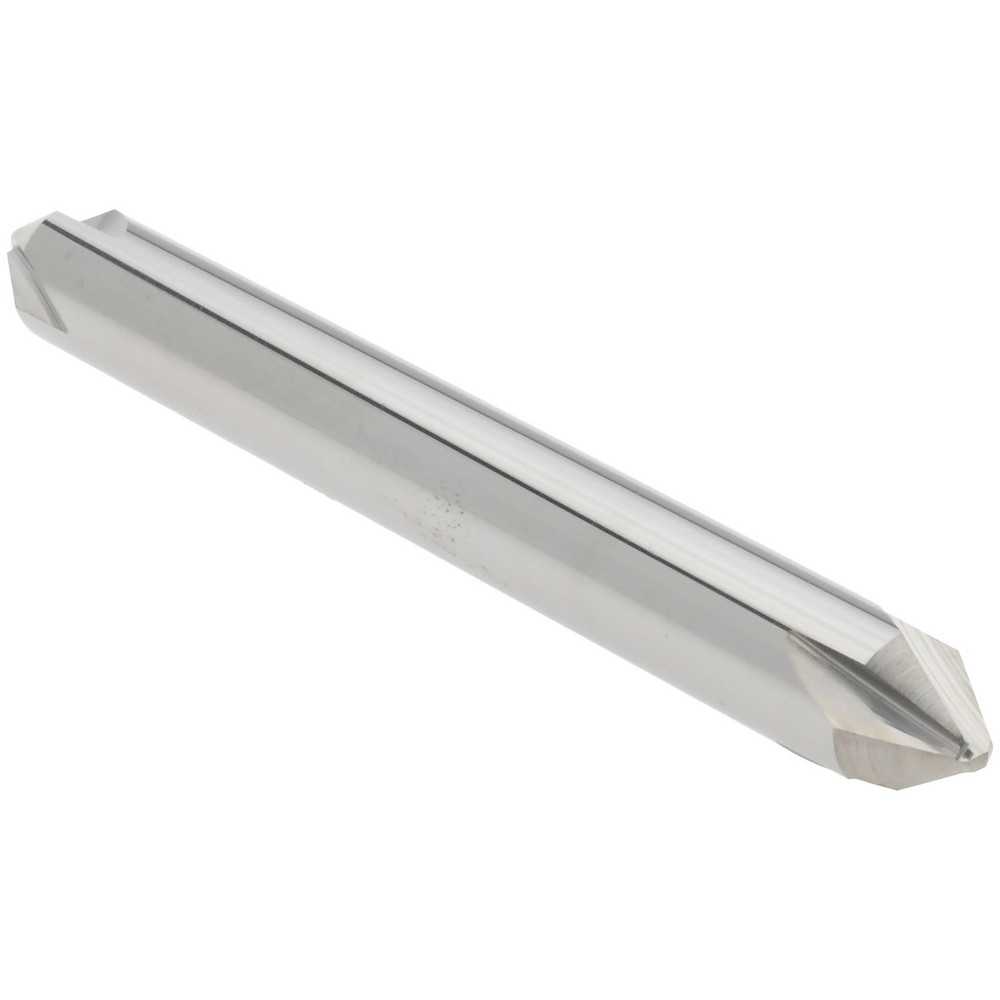 ProMax Chamfer Mill: 1/4" Dia, 1/4" Shank Dia, 60 deg, 4 Flute, Solid Carbide, Double End - 133-01520