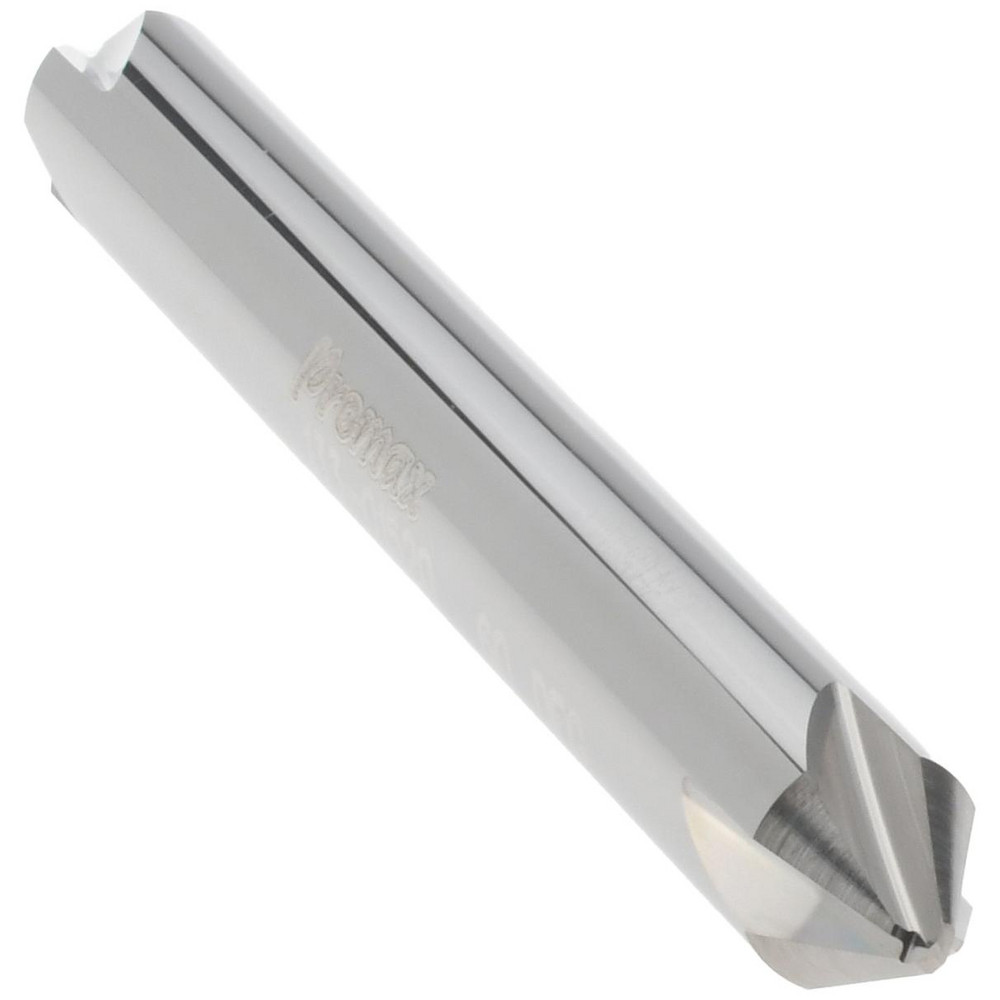 ProMax Chamfer Mill: 1/4" Dia, 1/4" Shank Dia, 60 deg, 4 Flute, Solid Carbide, Double End - 133-01520