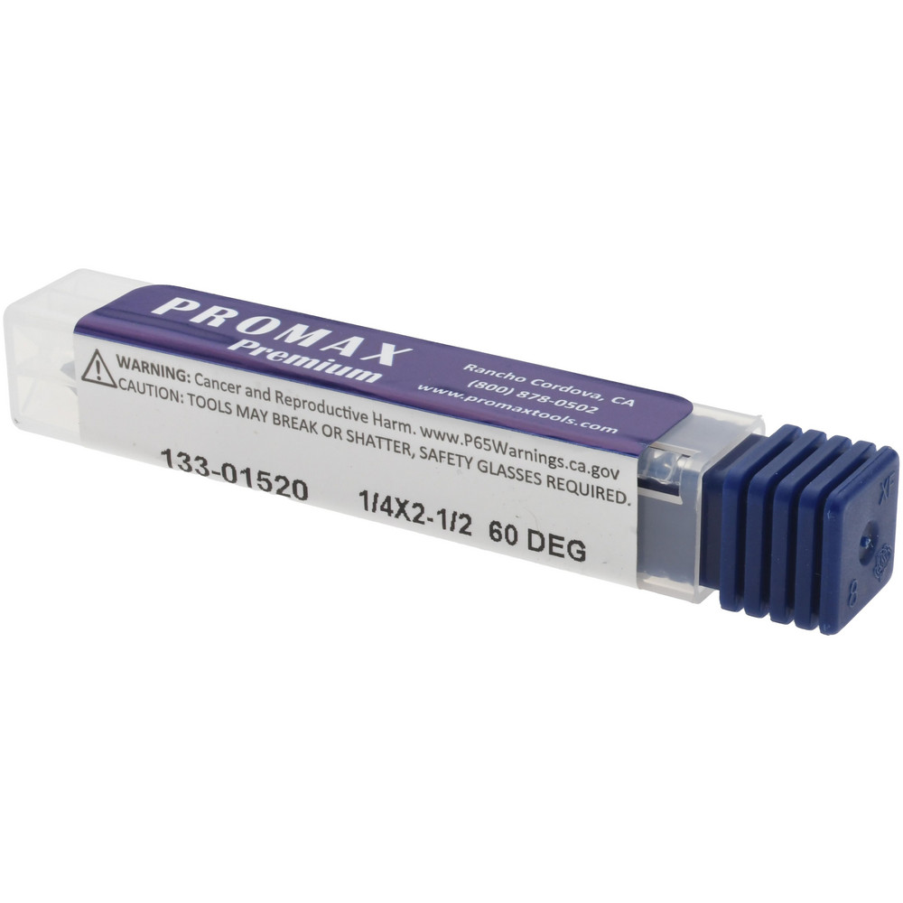 ProMax Chamfer Mill: 1/4" Dia, 1/4" Shank Dia, 60 deg, 4 Flute, Solid Carbide, Double End - 133-01520